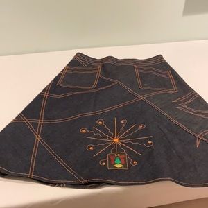 Denim flare skirt